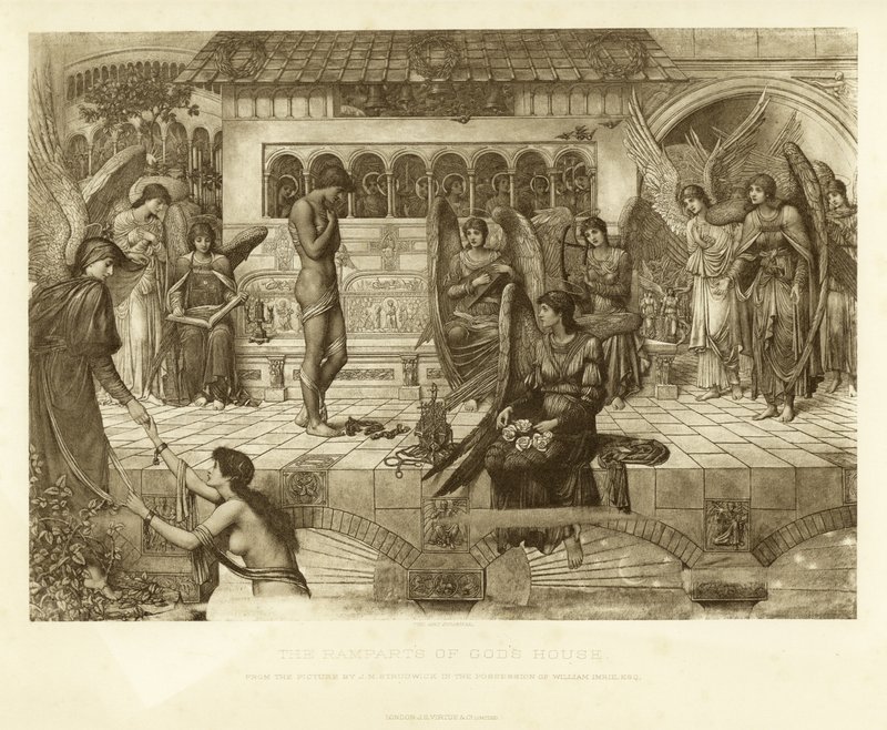 Mury obronne Domu Bożego autorstwa John Melhuish Strudwick