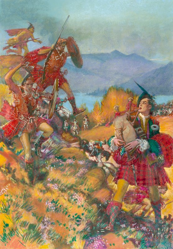Pielgrzymka Childe Harolda (gwasz na papierze) autorstwa John Millar Watt