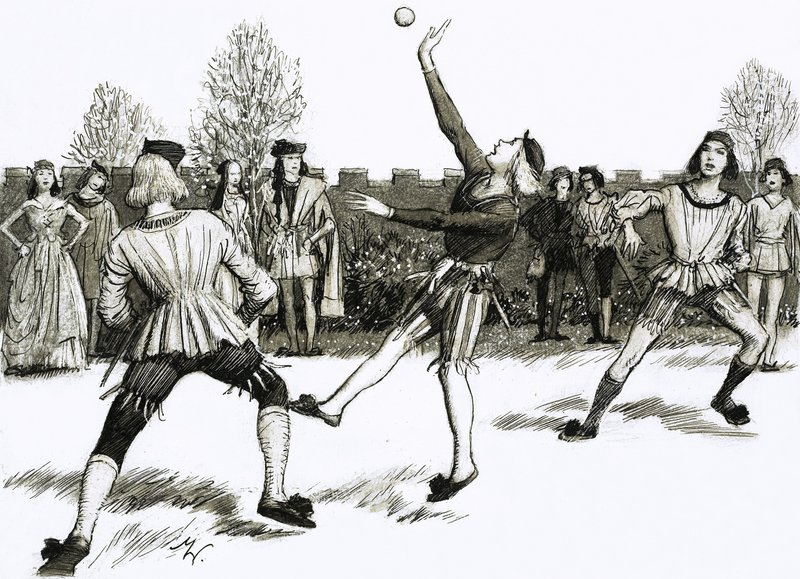 Jeu de Paume, rodzaj piłki ręcznej autorstwa John Millar Watt
