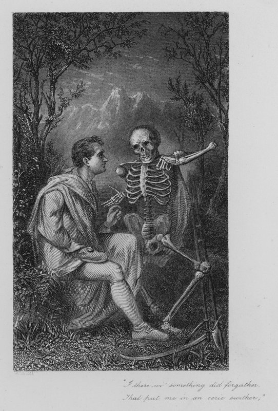 Robert Burns: Śmierć i Dr Hornbook (grafika) autorstwa John Moyr (attr.to) Smith