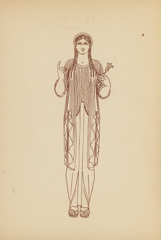 Starożytny grecki kostium kobiecy (litografia) autorstwa John Moyr Smith