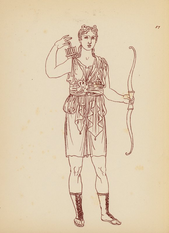 Starożytny grecki kostium kobiecy (litografia) autorstwa John Moyr Smith