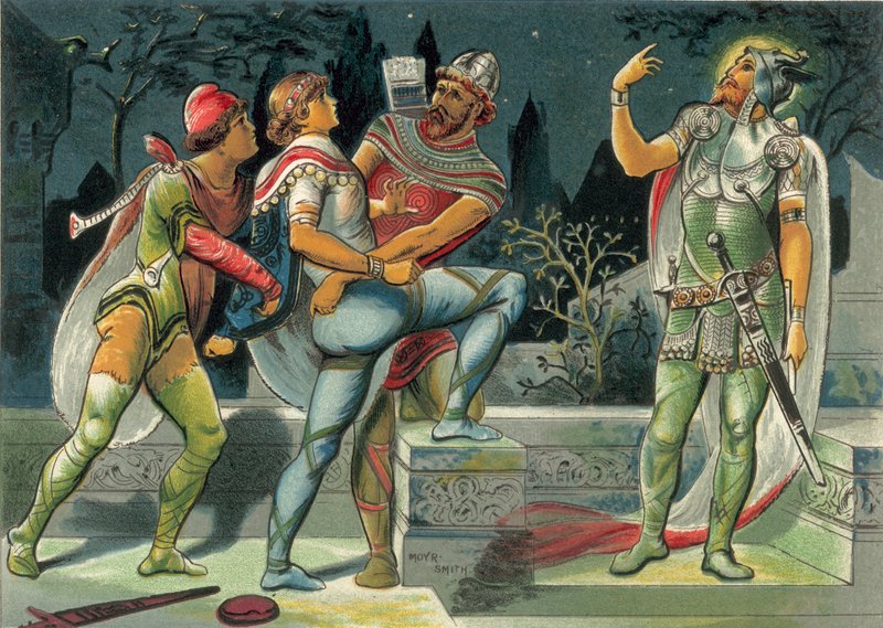 Hamlet i duch ojca autorstwa John Moyr Smith