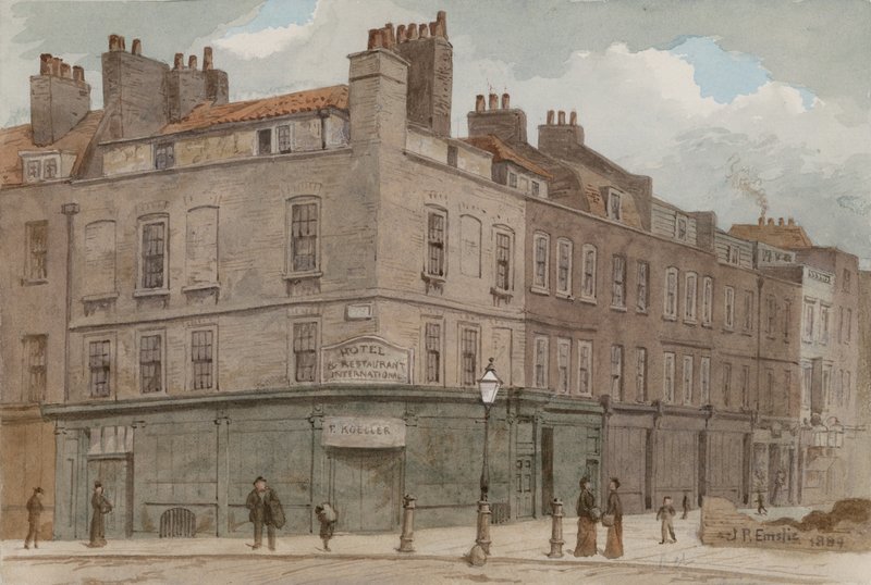 Róg Little Newport Street i Lisle Street, Londyn autorstwa John Phillipp Emslie