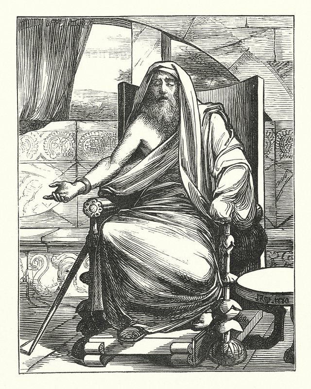 "Capys, the Sightless Seer" (rycina) autorstwa John Reinhard Weguelin