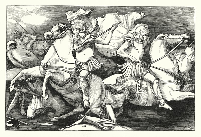 Wielcy bracia bliźniacy (grawerunek) autorstwa John Reinhard Weguelin