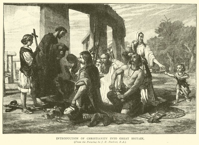 Wprowadzenie chrześcijaństwa do Wielkiej Brytanii autorstwa John Rogers Herbert