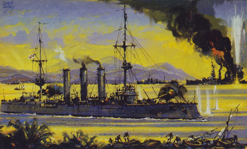 Emden (kolorowa litografia) autorstwa John S. Smith