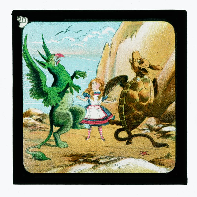 Alicja w Krainie Czarów, kolorowe slajdy w latarnie autorstwa John Tenniel