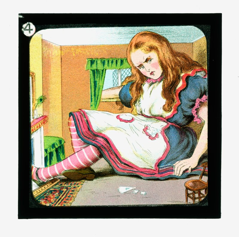 Alicja w Krainie Czarów, kolorowe slajdy w latarnie autorstwa John Tenniel