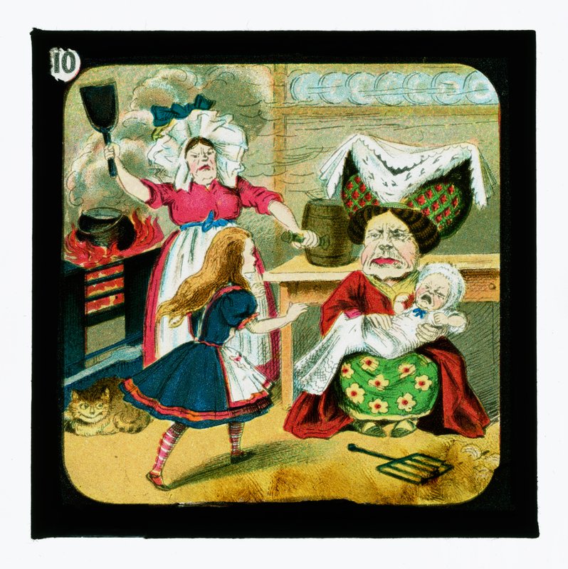 Alicja w Krainie Czarów, kolorowe slajdy w latarnie autorstwa John Tenniel