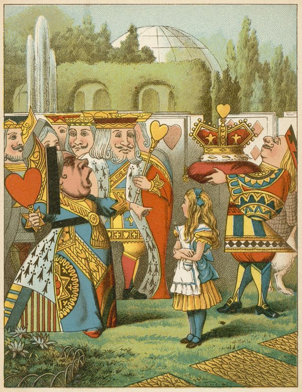 Królowa powiedziała surowo „Kto to jest” z Przygód Alicji w Krainie Czarów autorstwa John Tenniel