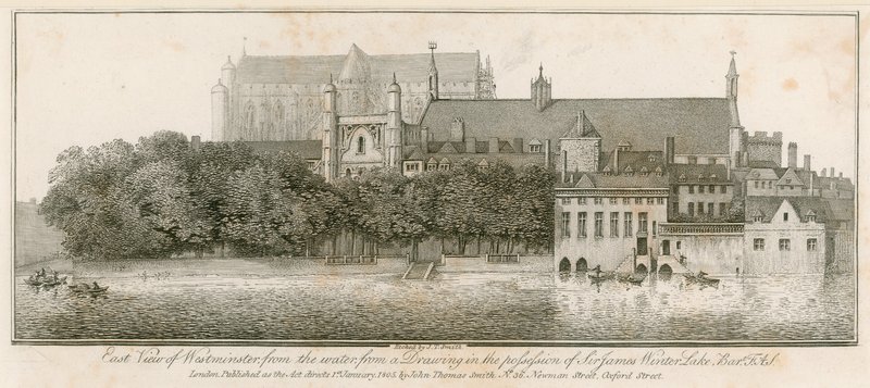 Widok na Westminster na wschód z wody? autorstwa John Thomas Smith