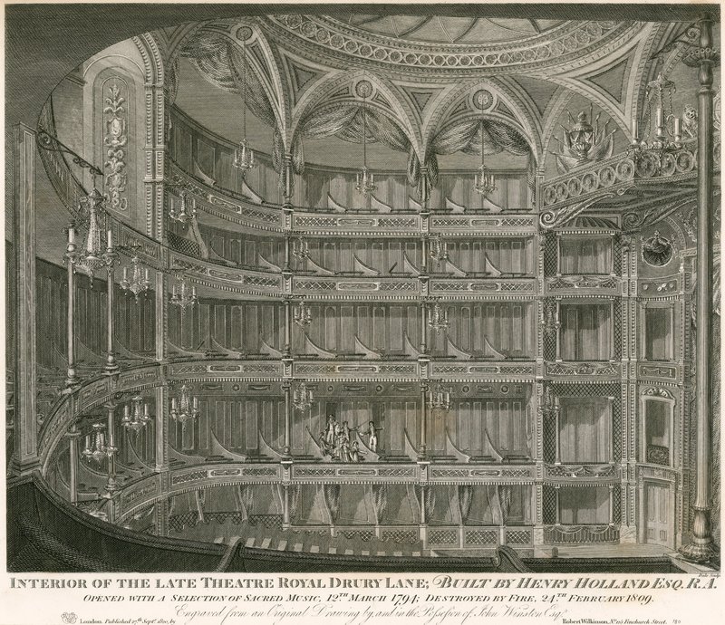 Wnętrze późnego Theatre Royal, Drury Lane, Londyn autorstwa John Winston