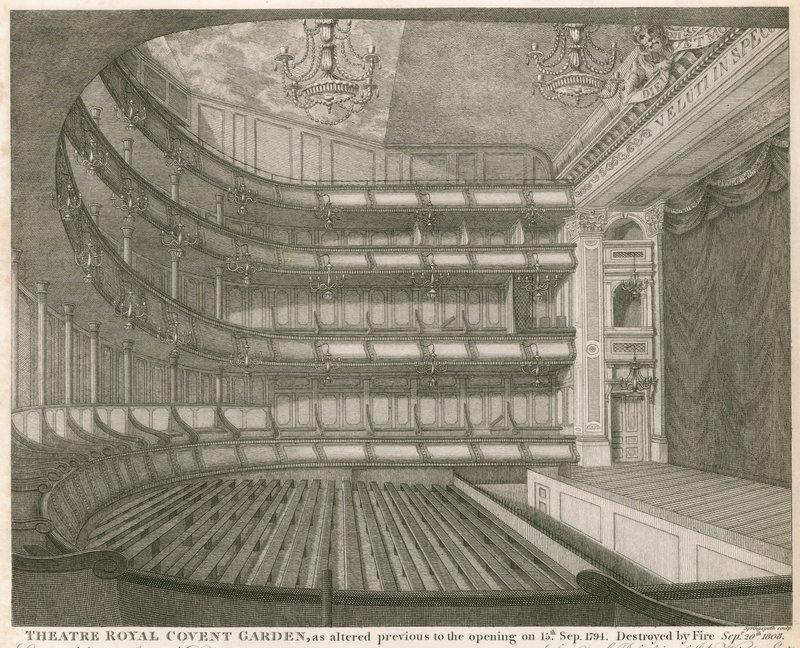 Theatre Royal, Covent Garden, Londyn, zmienione przed otwarciem 15 września 1794 r. autorstwa John Winston