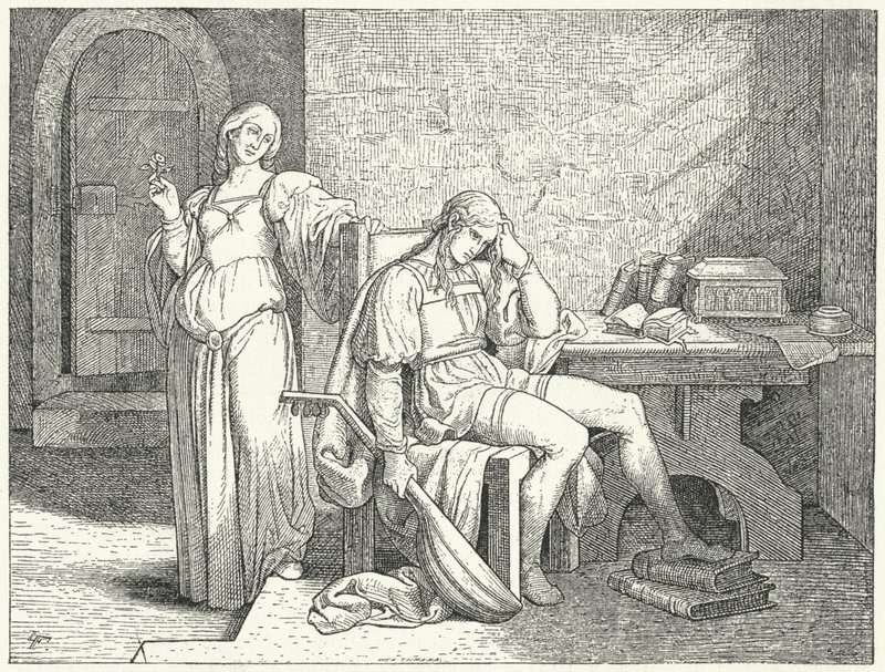 Enzio Sardynii, nieślubny syn cesarza Fryderyka II, w niewoli Guelph Longobardów autorstwa Josef Mathias (after) Trenkwald