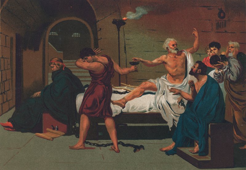 Śmierć Sokratesa autorstwa Josep or Jose Planella Coromina