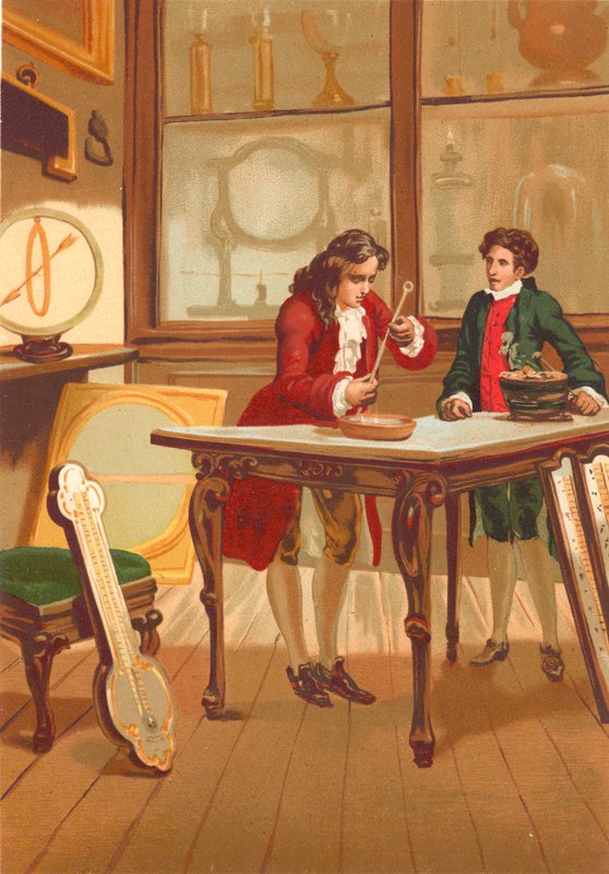 Rene Antoine Ferchault de Reaumur konstruuje termometr autorstwa Josep or Jose Planella Coromina
