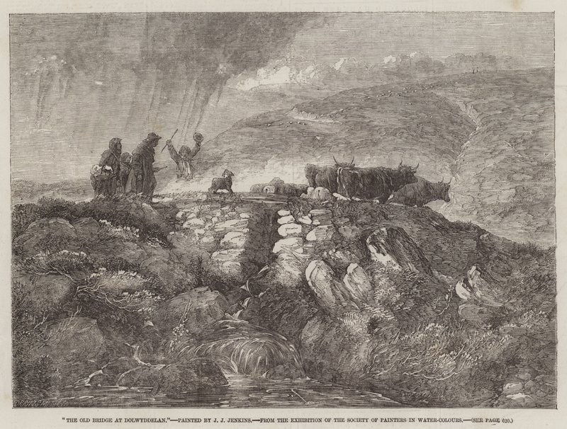 Stary Most w Dolwyddelan, z Wystawy Towarzystwa Malarzy Akwarelowych autorstwa Joseph John Jenkins