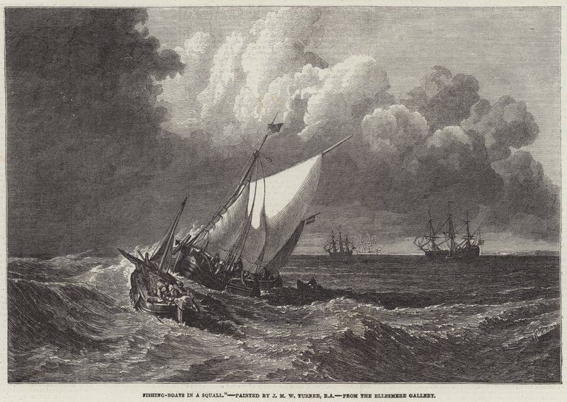Łodzie rybackie w Squallu autorstwa Joseph Mallord William Turner