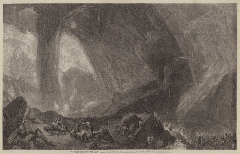 Hannibal przekraczający Alpy autorstwa Joseph Mallord William Turner