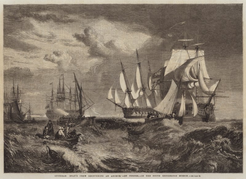 Załoga Łódki Spithead odzyskuje kotwicę autorstwa Joseph Mallord William Turner