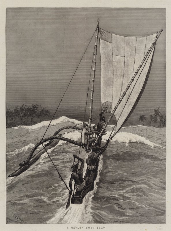 Cejlońska łódź surfingowa autorstwa Joseph Nash