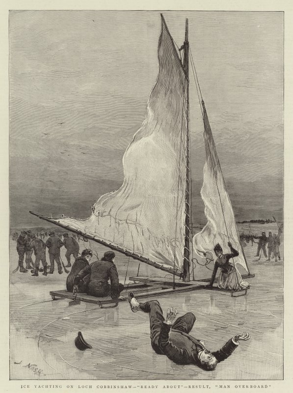 Jacht na lodzie na Loch Cobbinshaw, Ready About, Results, Man Overboard autorstwa Joseph Nash