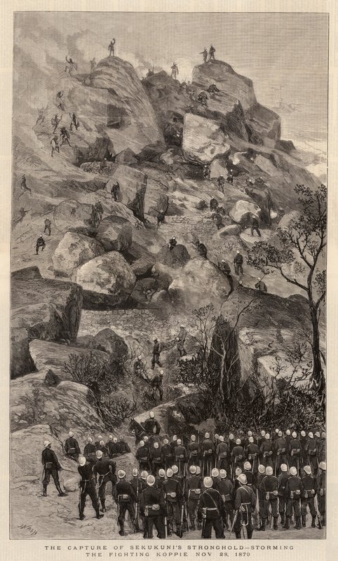 Zdobycie twierdzy Sekukuni, szturm na Fighting Koppie, 28 listopada 1879 r. autorstwa Joseph Nash
