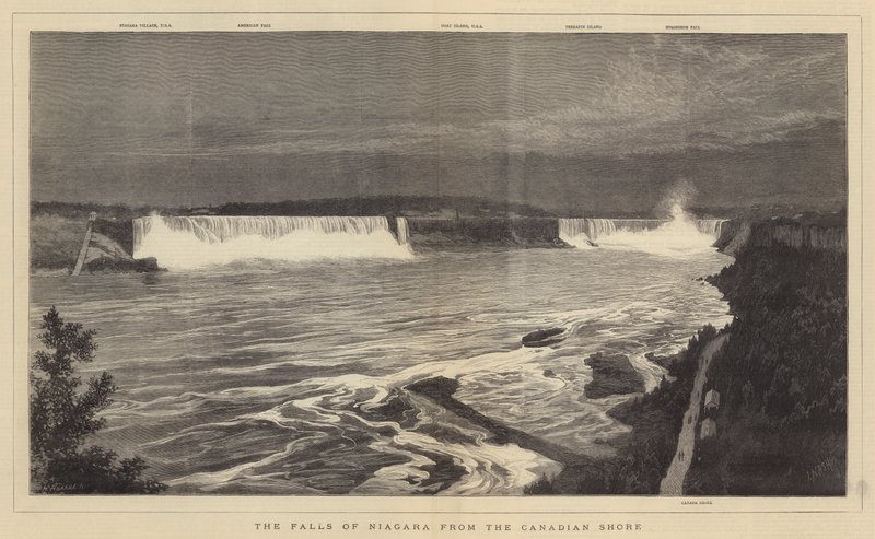 Wodospady Niagara z kanadyjskiego wybrzeża autorstwa Joseph Nash