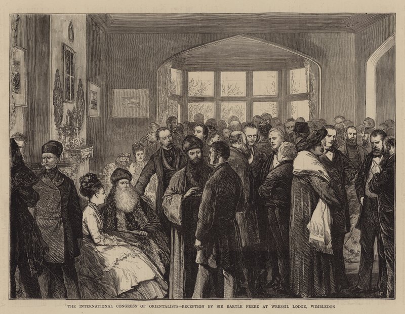 Międzynarodowy Kongres Orientalistów, przyjęcie Sir Bartle Frere w Wressil Lodge, Wimbledon autorstwa Joseph Nash