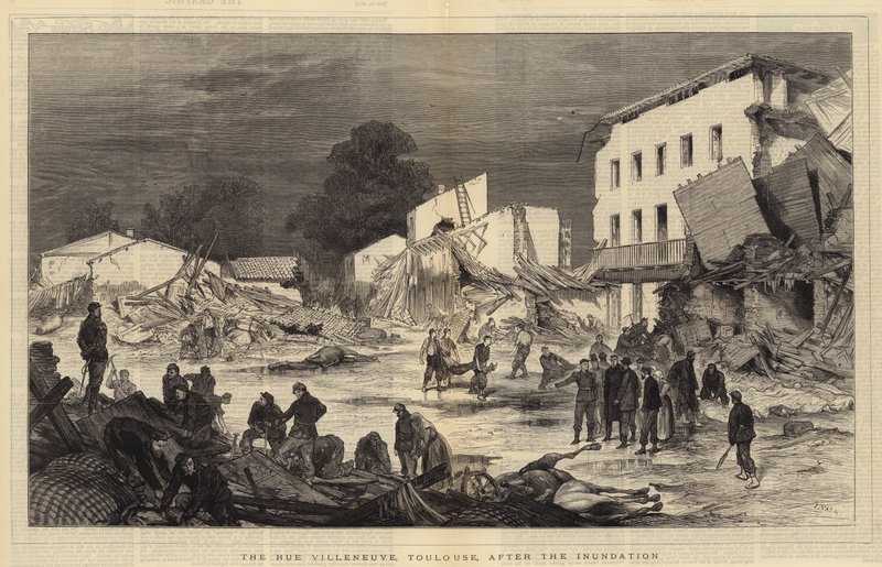 Rue Villeneuve, Tuluza, po zalaniu autorstwa Joseph Nash