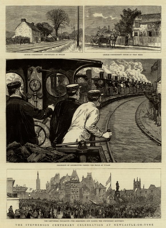 Obchody stulecia Stephensona w Newcastle-on-Tyne autorstwa Joseph Nash