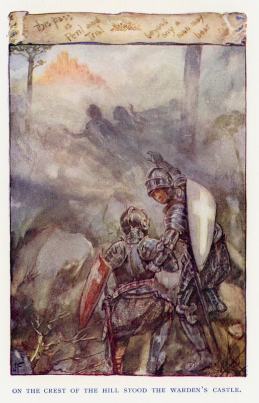 Ilustracja do filmu Sir Knight of the Splendid Way (litografia kolorowa) autorstwa Joseph (after) Finnemore