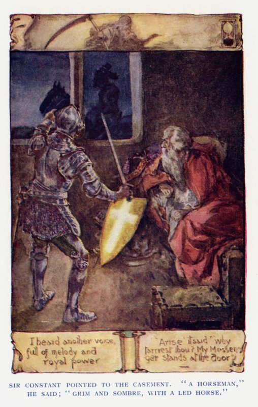 Ilustracja do filmu Sir Knight of the Splendid Way (litografia kolorowa) autorstwa Joseph (after) Finnemore