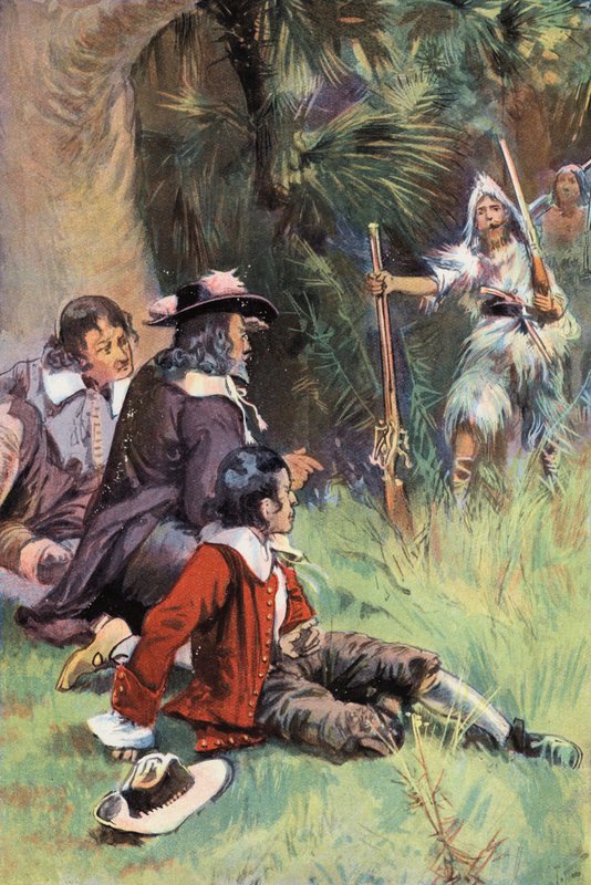Robinson Crusoe: Wołam do nich na głos po hiszpańsku (kolor lito) autorstwa Joseph (after) Finnemore
