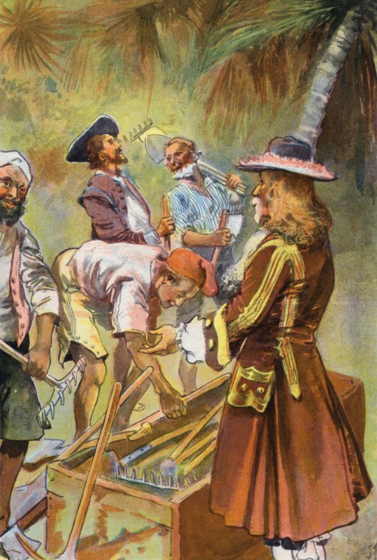 Robinson Crusoe: Dałem każdemu człowiekowi łopatę do kopania (kolor lito) autorstwa Joseph (after) Finnemore