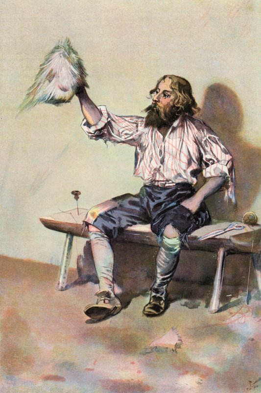 Robinson Crusoe: Robię sobie czapkę (kolor lito) autorstwa Joseph (after) Finnemore