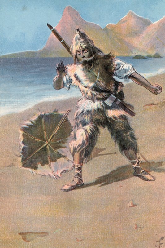Robinson Crusoe: Widzę odcisk stopy (kolor lito) autorstwa Joseph (after) Finnemore