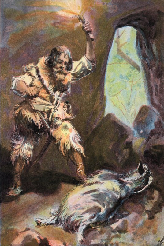Robinson Crusoe: Widzę starą kozę (kolor lito) autorstwa Joseph (after) Finnemore