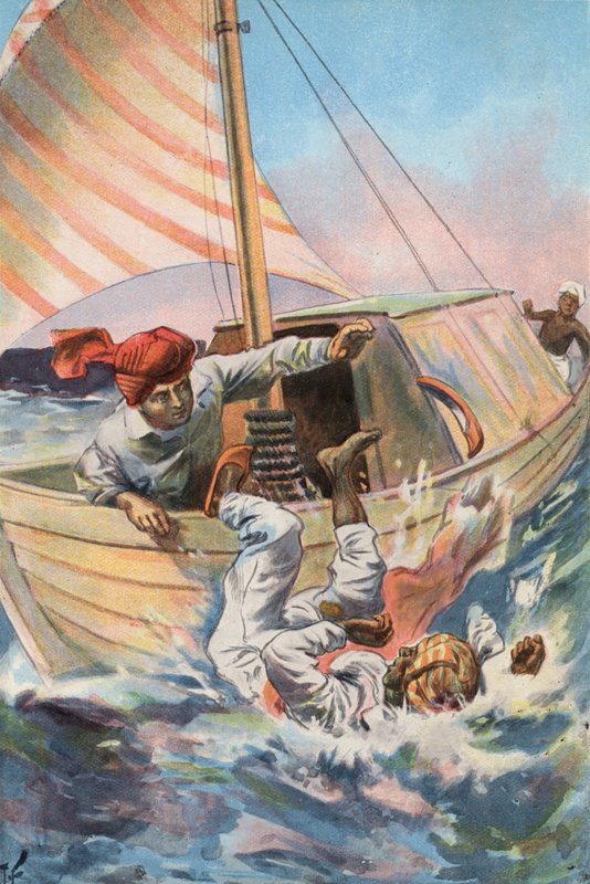 Robinson Crusoe: Wyrzucam Moora za burtę (kolor lito) autorstwa Joseph (after) Finnemore