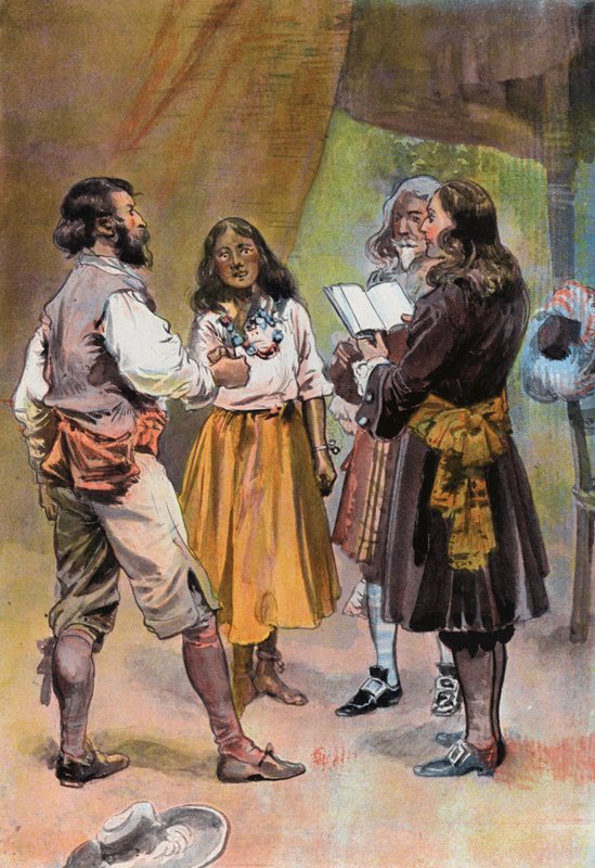 Robinson Crusoe: Małżeństwo Willa Atkinsa (kolor lito) autorstwa Joseph (after) Finnemore