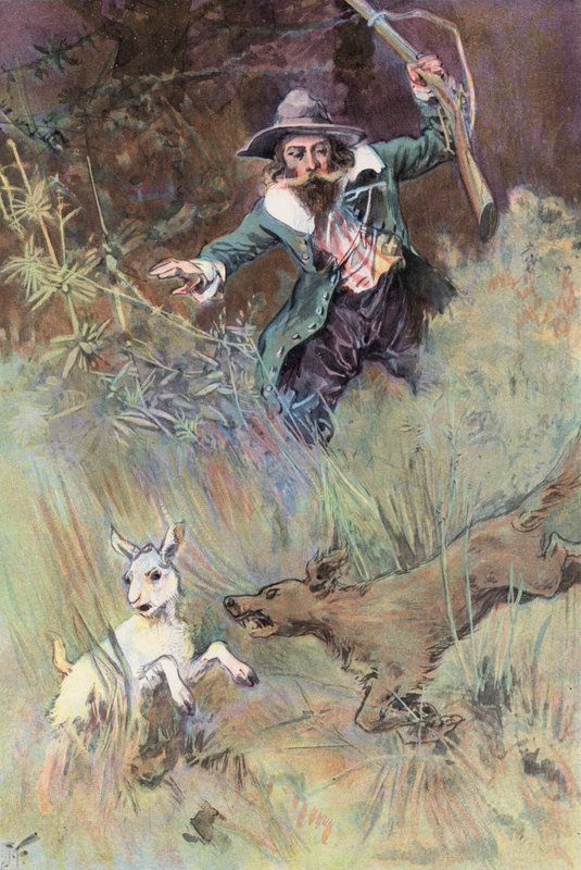 Robinson Crusoe: Mój pies zaskoczył małe dziecko (kolor lito) autorstwa Joseph (after) Finnemore