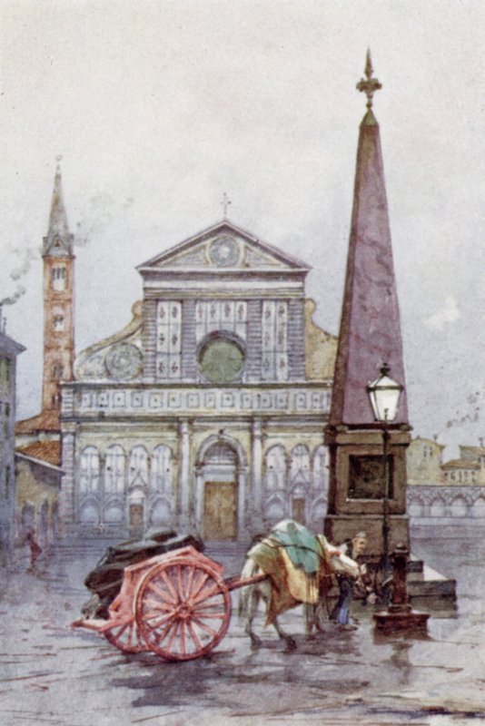 Kościół S Maria Novella, Florencja (kolor lito) autorstwa Joseph (after) Finnemore