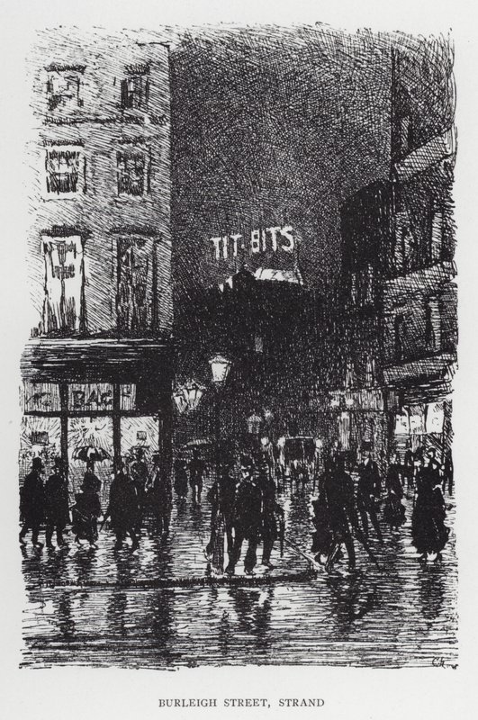 Burleigh Street, Strand (lito) autorstwa Joseph (after) Pennell