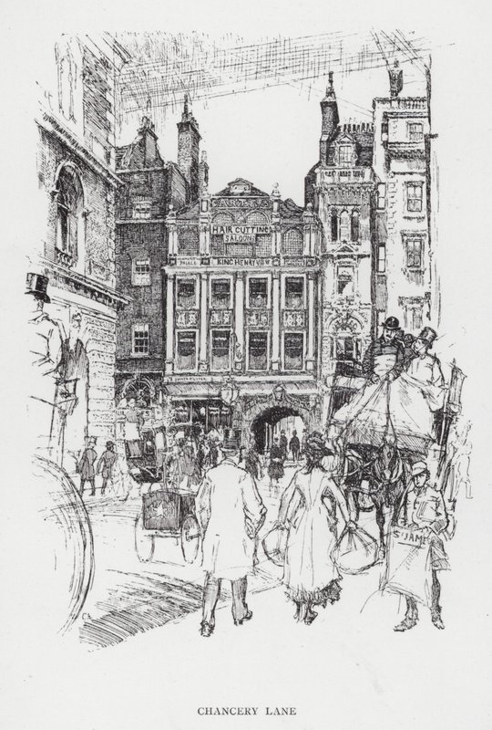Chancery Lane (lito) autorstwa Joseph (after) Pennell