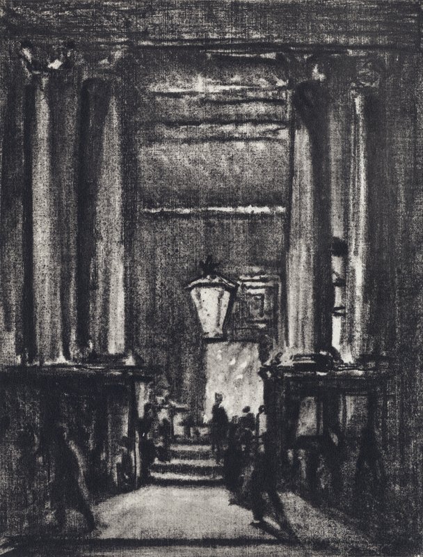 Exeter Hall (lito) autorstwa Joseph (after) Pennell