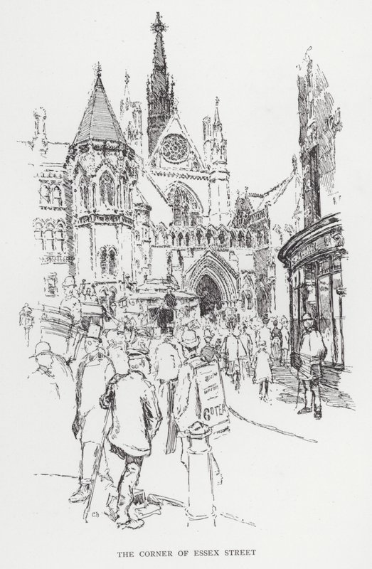 Róg Essex Street (lito) autorstwa Joseph (after) Pennell