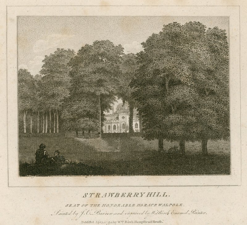 Strawberry Hill, siedziba czcigodnego Horacego Walpole autorstwa Joseph Charles Barrow