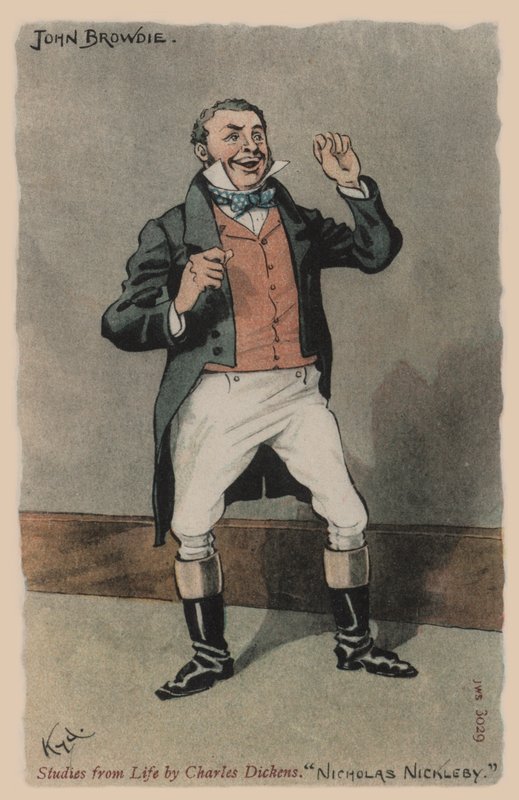 John Browdie, Nicholas Nickleby (kolor lito) autorstwa Joseph Clayton  Clarke